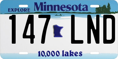 MN license plate 147LND