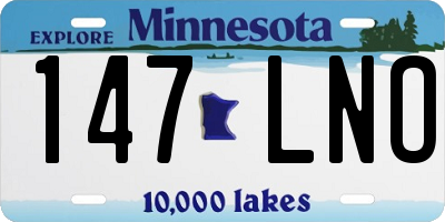MN license plate 147LNO