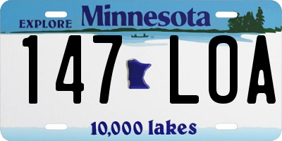 MN license plate 147LOA