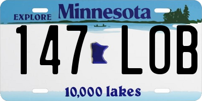 MN license plate 147LOB