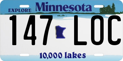 MN license plate 147LOC