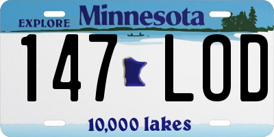 MN license plate 147LOD