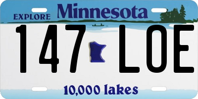 MN license plate 147LOE