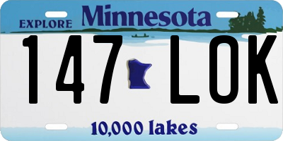 MN license plate 147LOK