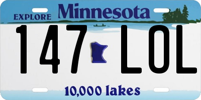 MN license plate 147LOL