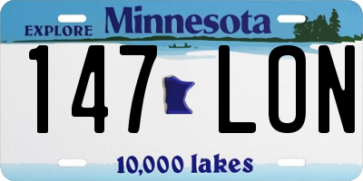 MN license plate 147LON