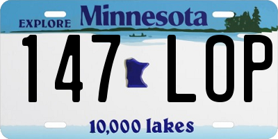 MN license plate 147LOP