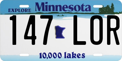 MN license plate 147LOR