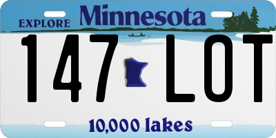 MN license plate 147LOT