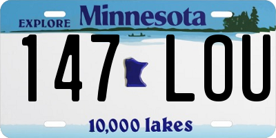MN license plate 147LOU