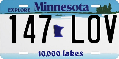 MN license plate 147LOV
