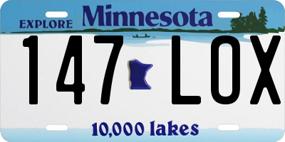 MN license plate 147LOX