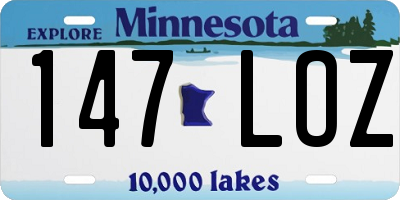 MN license plate 147LOZ