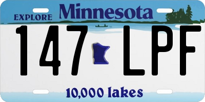 MN license plate 147LPF