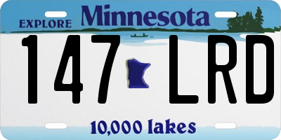 MN license plate 147LRD