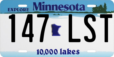 MN license plate 147LST
