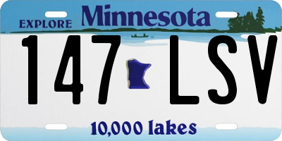 MN license plate 147LSV