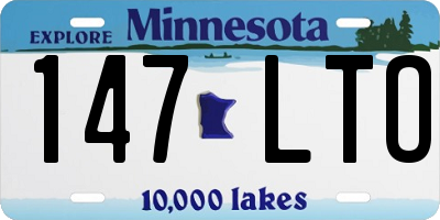 MN license plate 147LTO