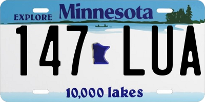 MN license plate 147LUA