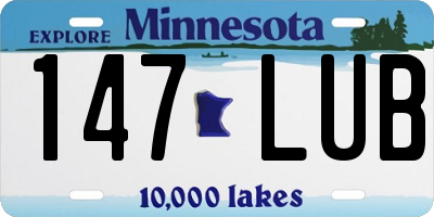 MN license plate 147LUB
