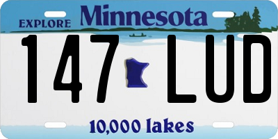 MN license plate 147LUD