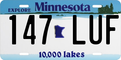 MN license plate 147LUF