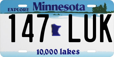 MN license plate 147LUK