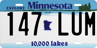 MN license plate 147LUM