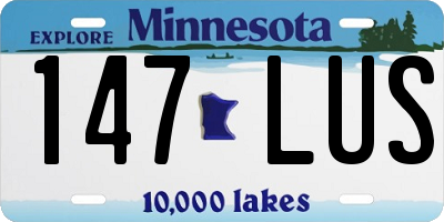 MN license plate 147LUS