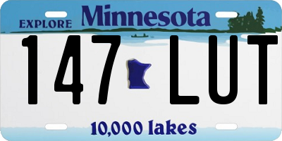 MN license plate 147LUT