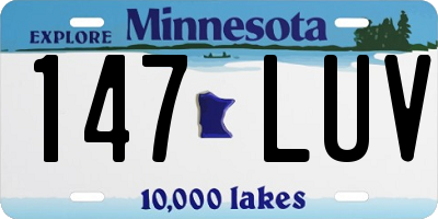 MN license plate 147LUV