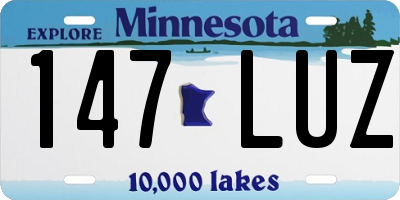 MN license plate 147LUZ