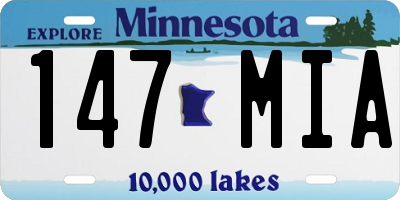 MN license plate 147MIA