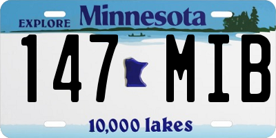 MN license plate 147MIB