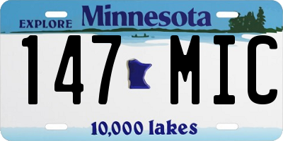 MN license plate 147MIC