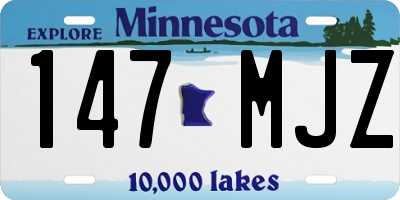 MN license plate 147MJZ