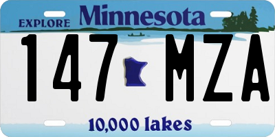 MN license plate 147MZA