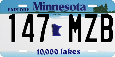 MN license plate 147MZB
