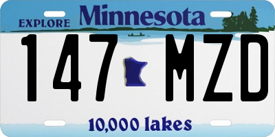 MN license plate 147MZD