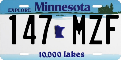 MN license plate 147MZF