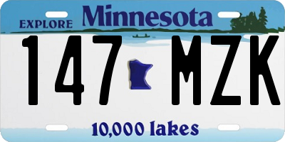MN license plate 147MZK