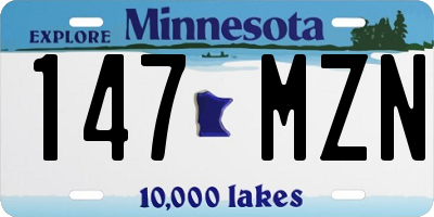 MN license plate 147MZN