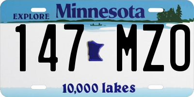 MN license plate 147MZO
