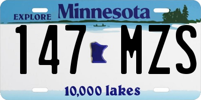 MN license plate 147MZS
