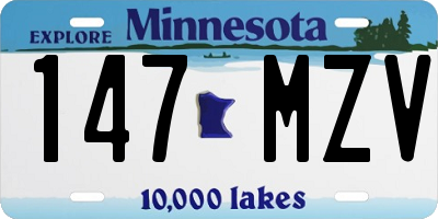 MN license plate 147MZV