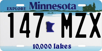 MN license plate 147MZX