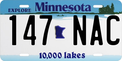 MN license plate 147NAC