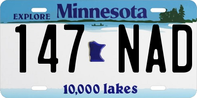 MN license plate 147NAD