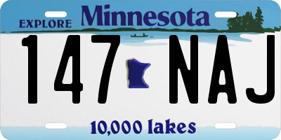 MN license plate 147NAJ