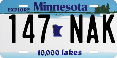 MN license plate 147NAK